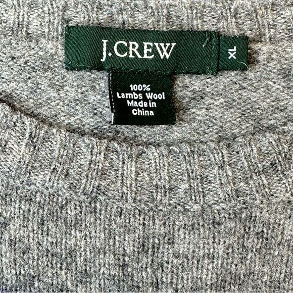 J. Crew Wool Sweater Men's Gray Striped Pullover Crewneck Classic Size XL - Picture 4 of 16